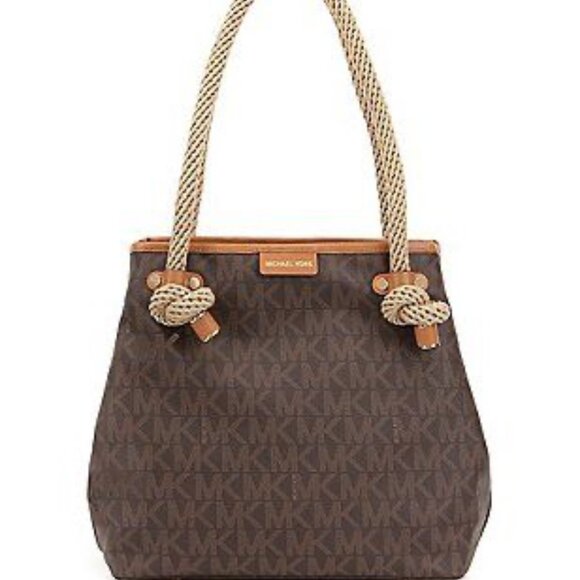 MICHAEL Michael Kors Maritime Brown  Rope Straps Tote Beach Shoulder Bag - Picture 1 of 15